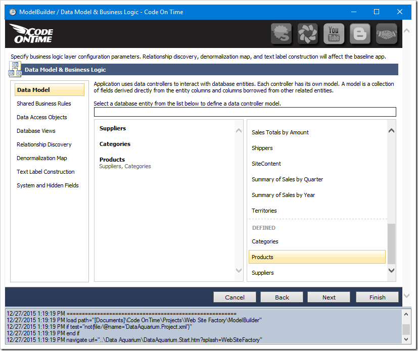 Creating a data model for an entity with an existing data model.