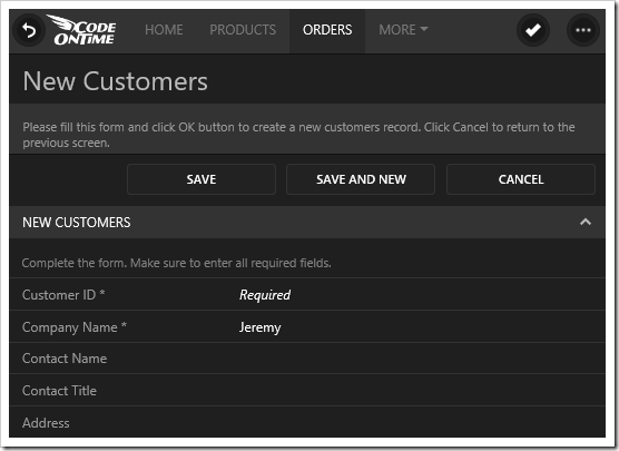 Pressing Create New while a value is present in the input will populate that value in the create form of the lookup controller.