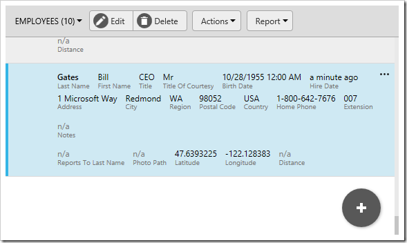 The Latitude and Longitude fields have been updated.