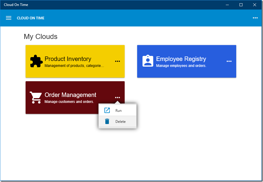 Removing a cloud from native Universal Windows Platform app Cloud On Time.