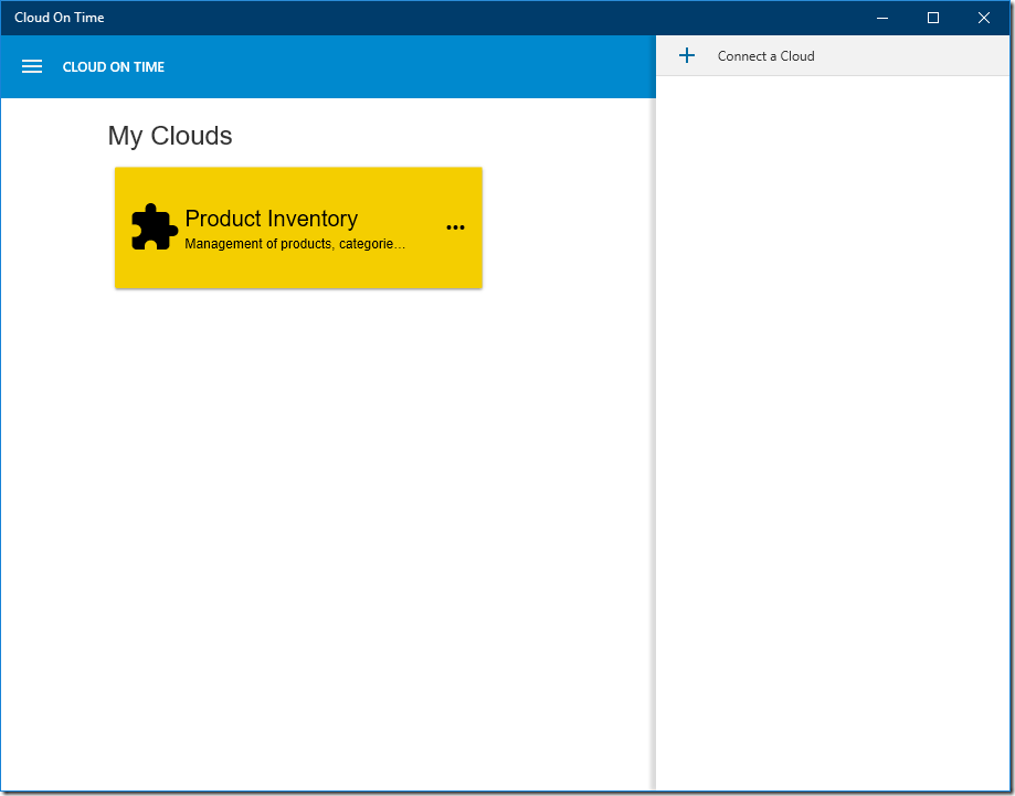 Connecting additional clouds in native Universal Windows Platform app Cloud On Time.
