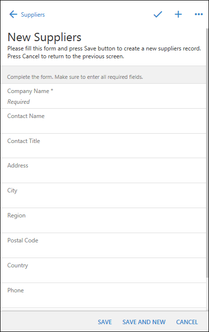 Master-detail form hides DataView fields in NEW mode when Offline Data Processor is disabled.