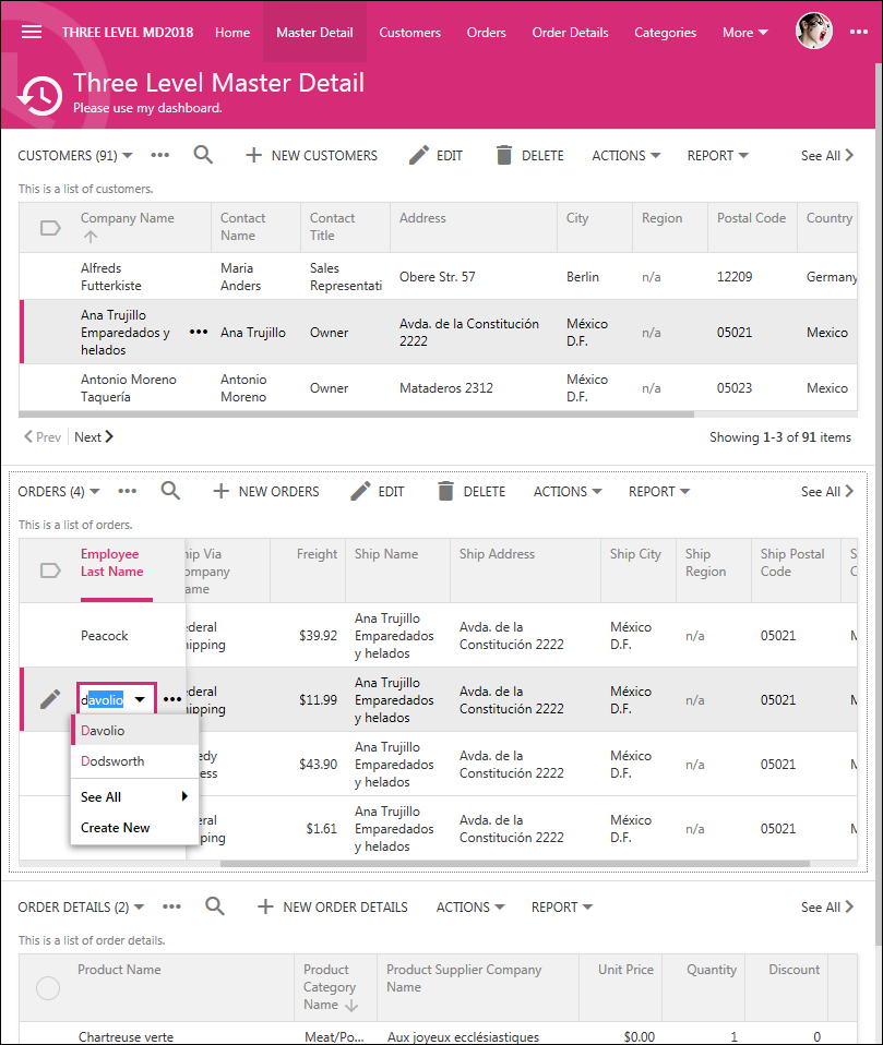 Touch UI supports data input in Inline Editing mode.