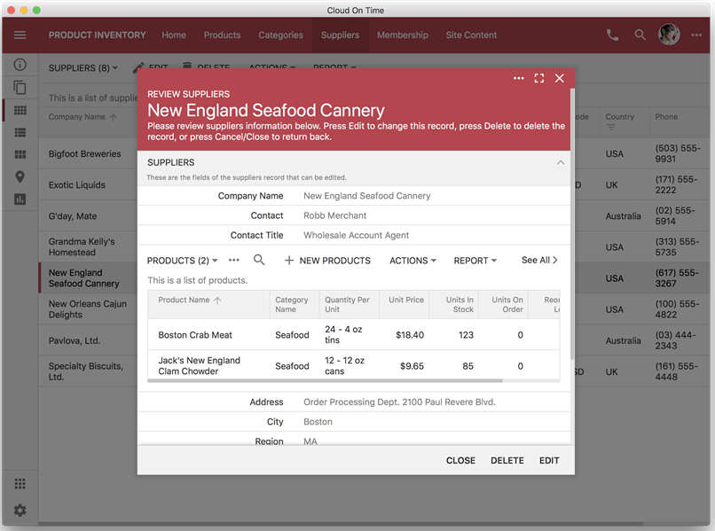 Create complex master-detail forms that work in online and offline mode across a range of mobile devices and in modern web browsers.