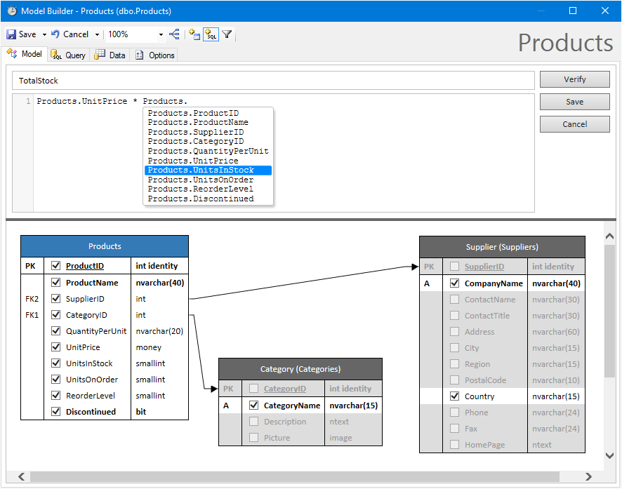 Created an SQL Formula Field in the Model Builder.