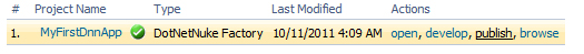 Publish DotNetNuke Factory application
