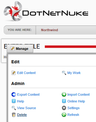 Remove DotNetNuke module