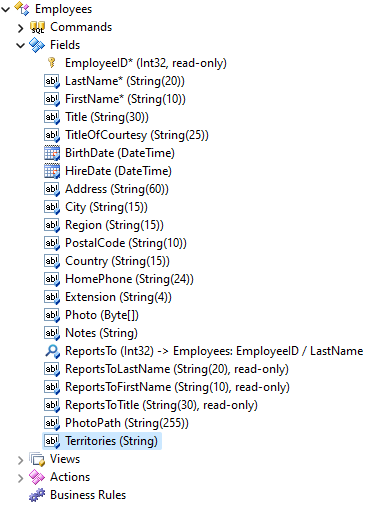 The fields of the data controller are reflecting the fields of its data model. Developers may define additional fields that will have their values computed with code at runtime. Virtual fields will have the NULL value by default. Configuring a virtual field as a many-to-many field will automatically engage the required processing built into the framework.